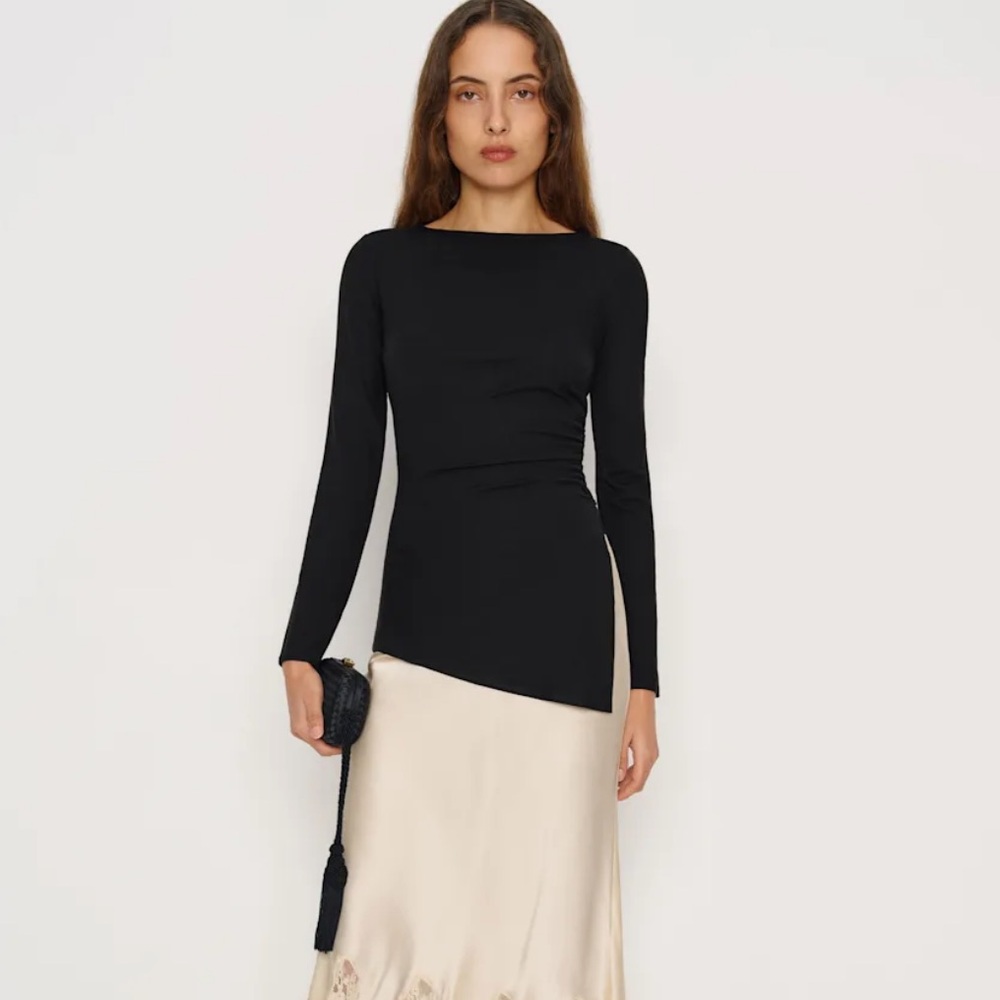 Reformation Margot Long Sleeve Asymmetrical Size M